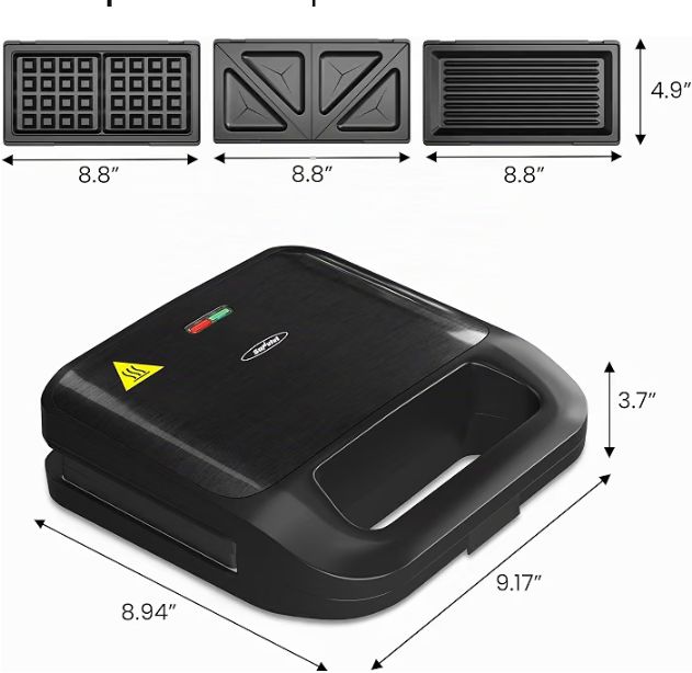Tostadora eléctrica 3 en 1