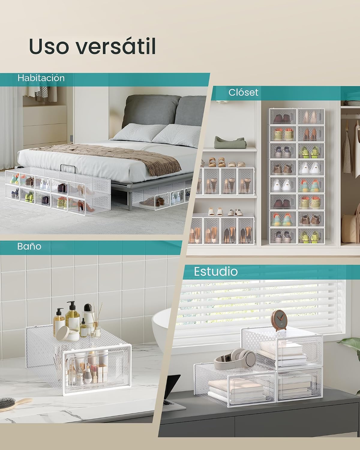 Caja de Zapatos Transparente  (10 UND X CAJA )